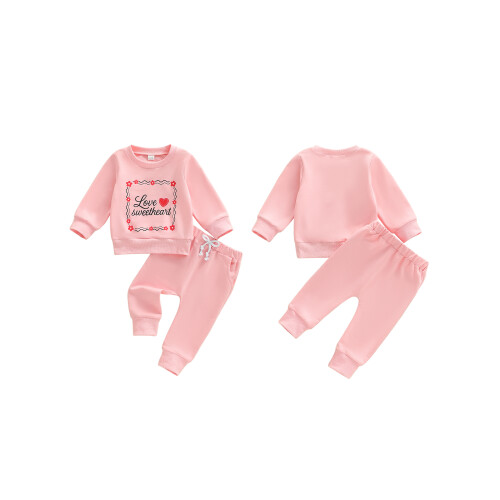 (12-18 Months, Pink) Conjunto infantil para e calça. 1