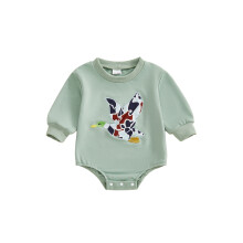 (6-9 Months, Light Green) Bebeluși băieți toamna hanorac salopetă cu mânecă lungă O-gât camuflaj rață broderie Romper