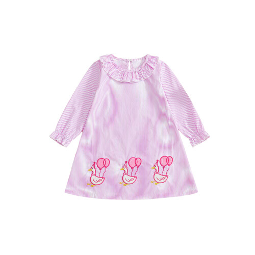 (3-4 Years, Pink) Φόρεμα γενεθλίων για κέντημα χήνας