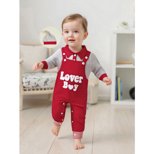 (9-12 Months, Gray) Ensemble bébé garçon la Saint-Valentin. 2