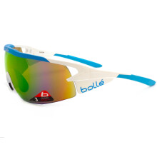 Bolle Aeromax Sports Sunglasses White Blue with Brown Emerald Mirror Lens 12309