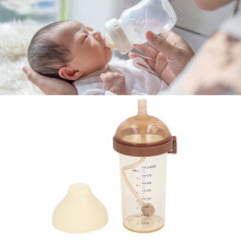 Silicone-Gewichtete Trinkhalm-Sippbecher 240ml, 84,6 mm weites Mundstück, auslaufsicher, Braun