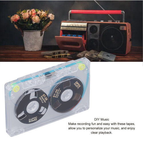 DIY cassette vierge 46 min 10x6,5x0,9 cm noire 2