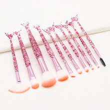 (red) Mermaid Makeup Brushes for Powder & Cream