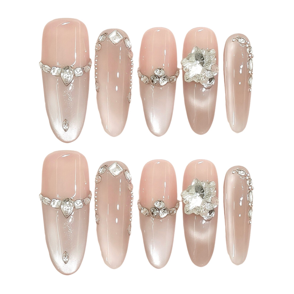 Penghui-Toys Light/Pink (378) Cat Eye Press-On Nails, Salon Quality