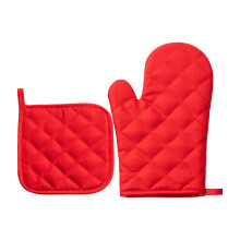 (red, A Set Of) Heat-Resistant BBQ Oven Mitt for Grilling & Baking