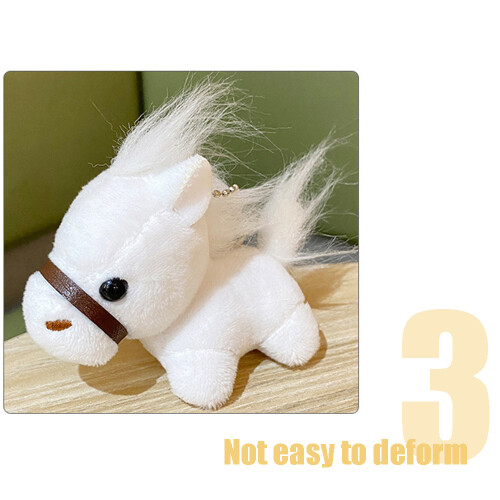 (White) Plush Horse Keychain - Birthday Gift, School Accessory 2