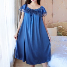 (Dark Blue) Soft Crew Neck Nightgown for Adults & Youth