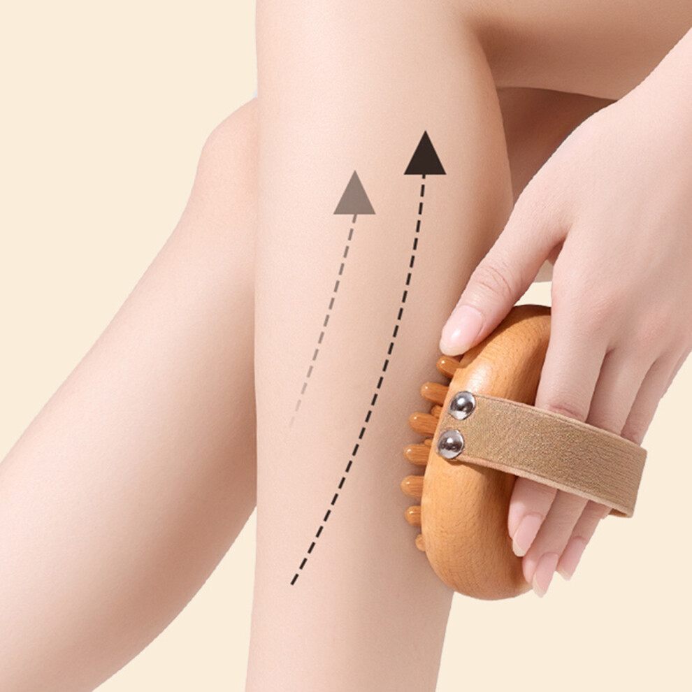 Roc-Electron (Beech Massage Brush With Nails) Wooden Gua Sha Massager For Body Shaping