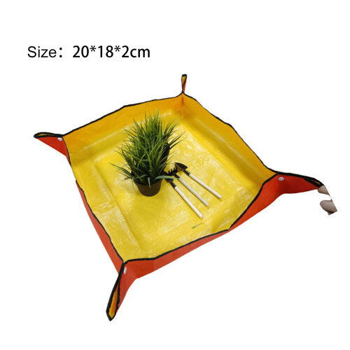 (Orange) Foldable Garden Mat for Repotting & Pruning Plants
