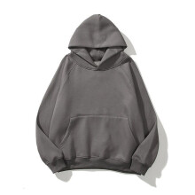 (Gray, L) Unisex Solid Color Hoodie for Dating & Travel