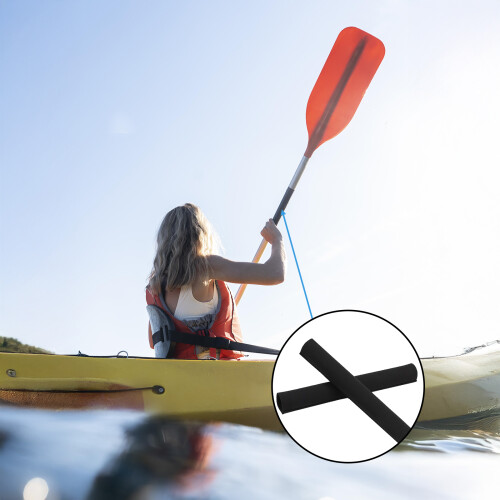 (Black) Non-Slip Kayak Paddle Grips - Light & Soft Covers 1