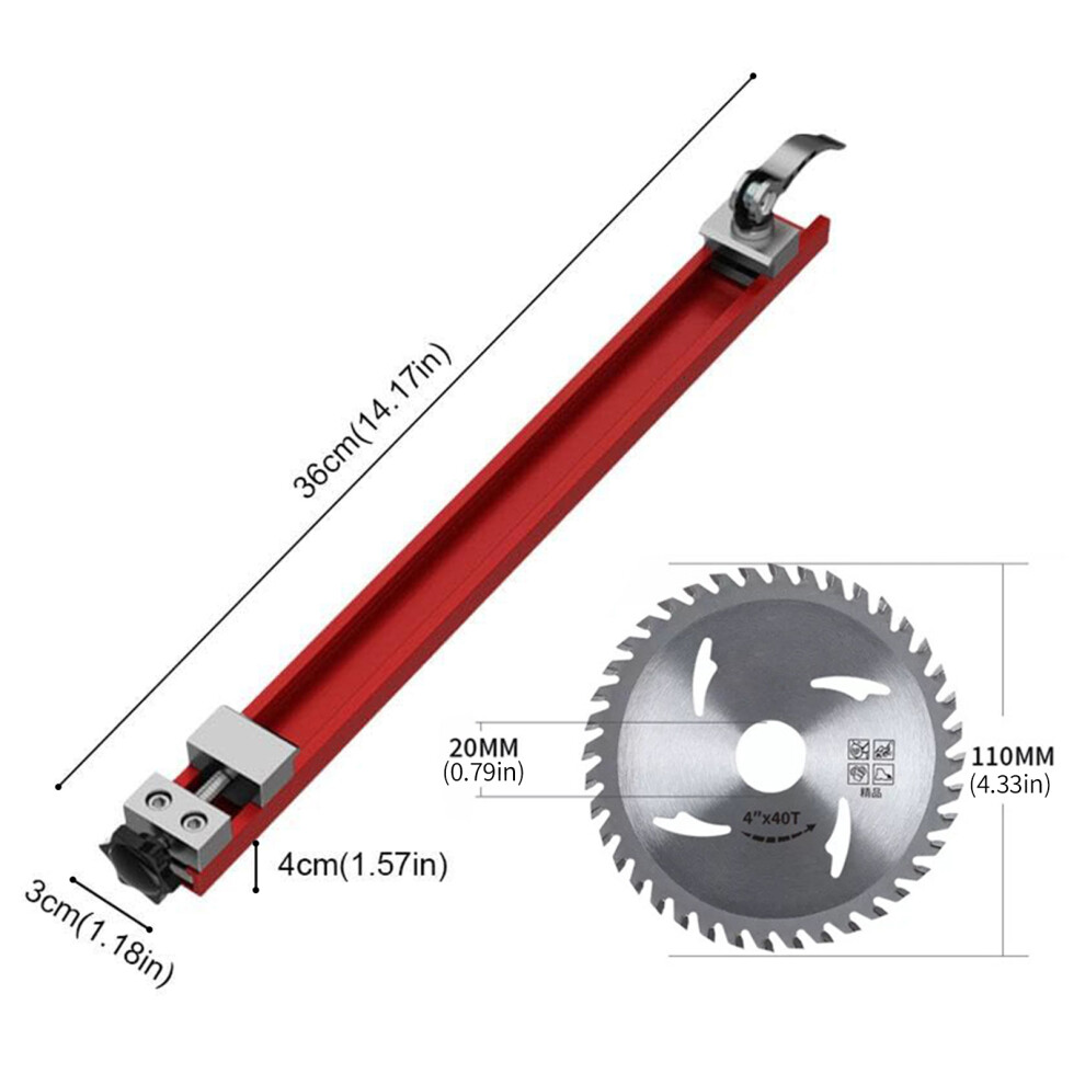 (Cutting Machine Ruler 360Mm 4-Inch Saw Blade) Precision Saw Guide For Table & Circular Saws 6481414397971