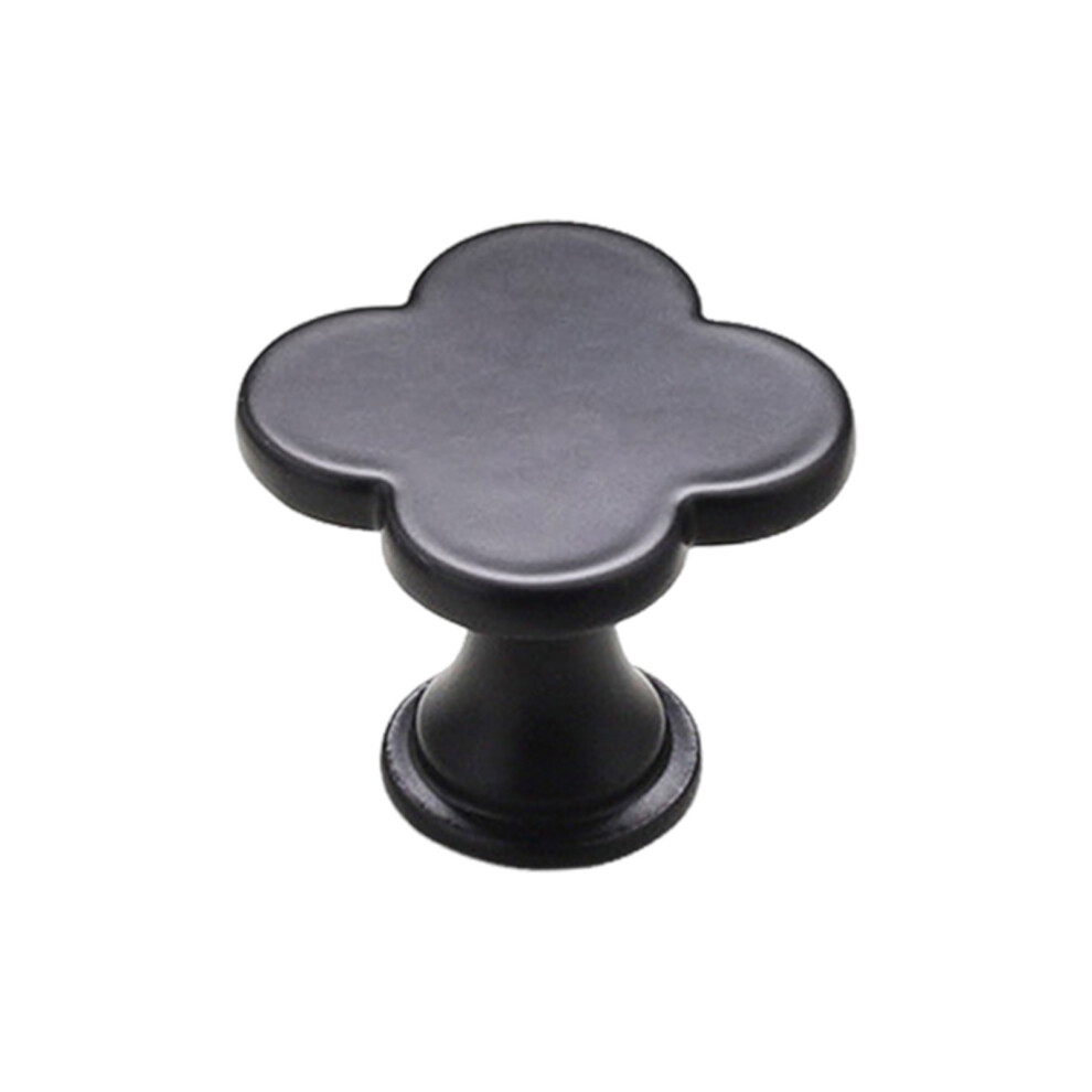 (Matte Black) Clover Zinc Alloy Cabinet Knob For Kitchen Wardrobe 6001832671585