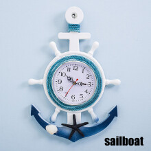 (Sailboat) Creative Anchor Wall Clock for Home Decor
