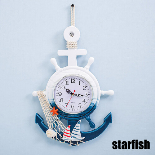 (Starfish) Creative Anchor Wall Clock for Home Decor