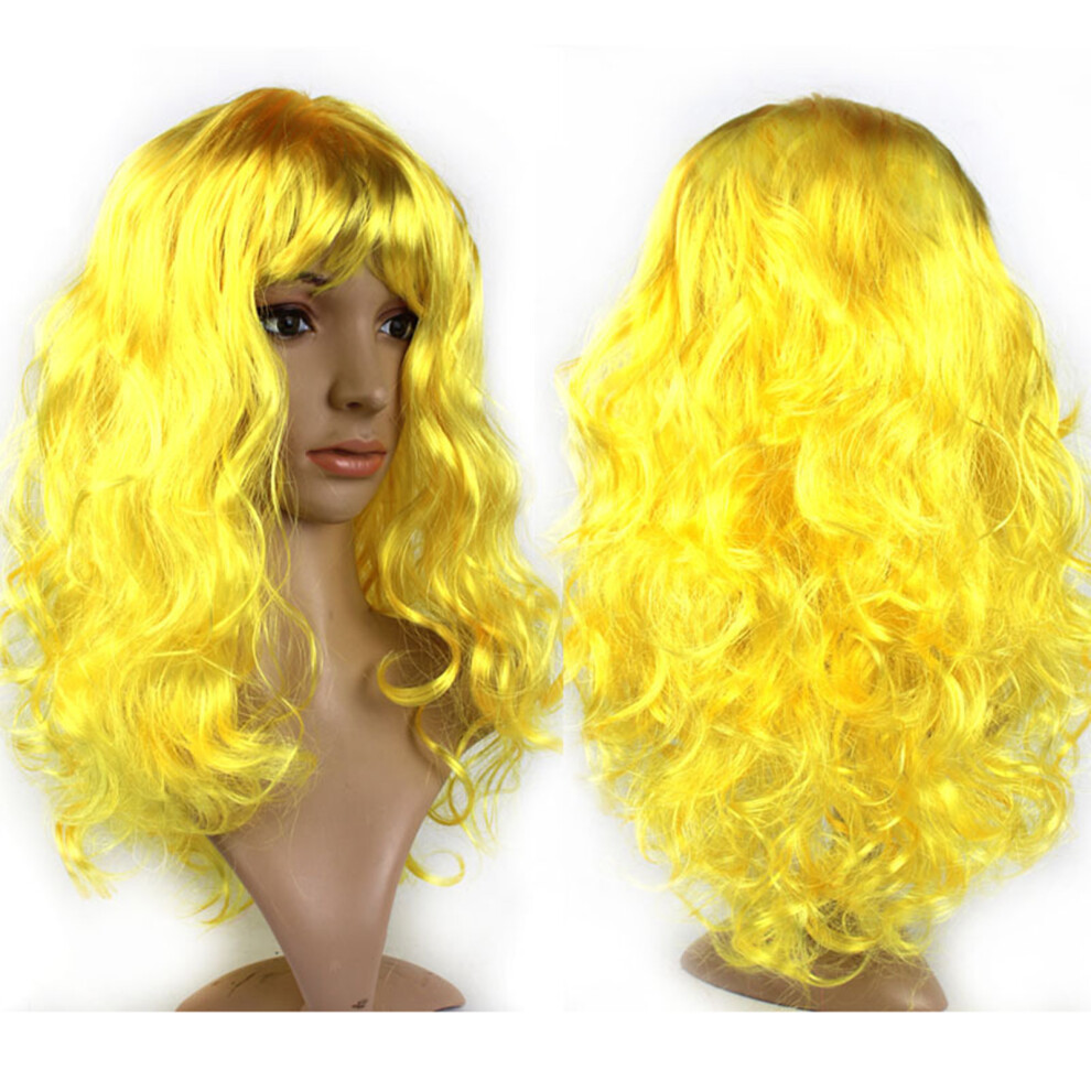 Dachuang Beauty Unisex Yellow (, One Size) Realistic Wave Wigs For Photography & Stage