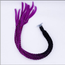 (Black Purple) Motorcycle Helmet Braid Hair Decoration with Suction Cup