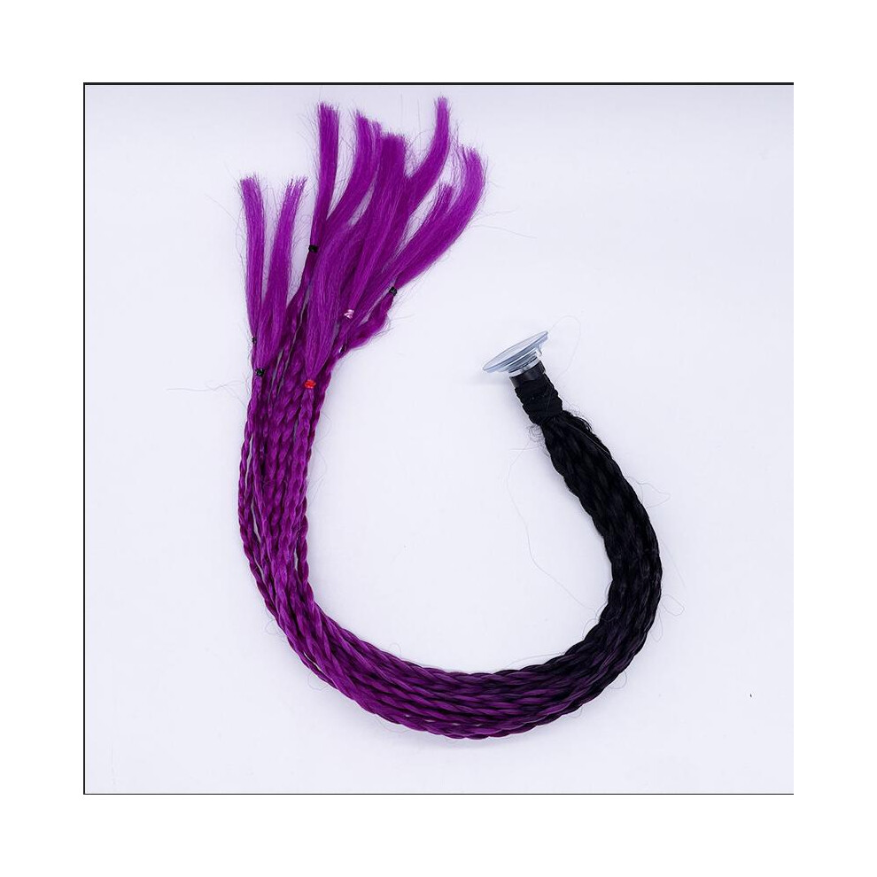 ( Purple) Motorcycle Helmet Hair Braids With Suction Cup Black/Purple 6017806817750