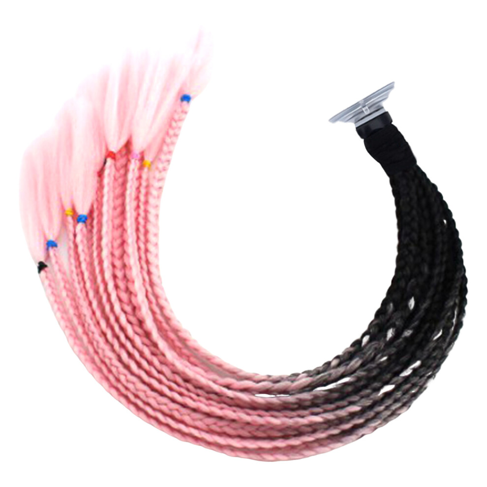 ( Pink) Motorcycle Helmet Hair Braids With Suction Cup Black/Pink 6017806817675