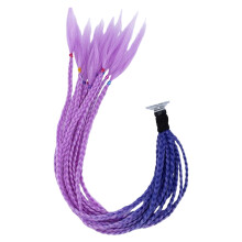 (Purple Light purple) Motorcycle Helmet Hair Braids with Suction Cup