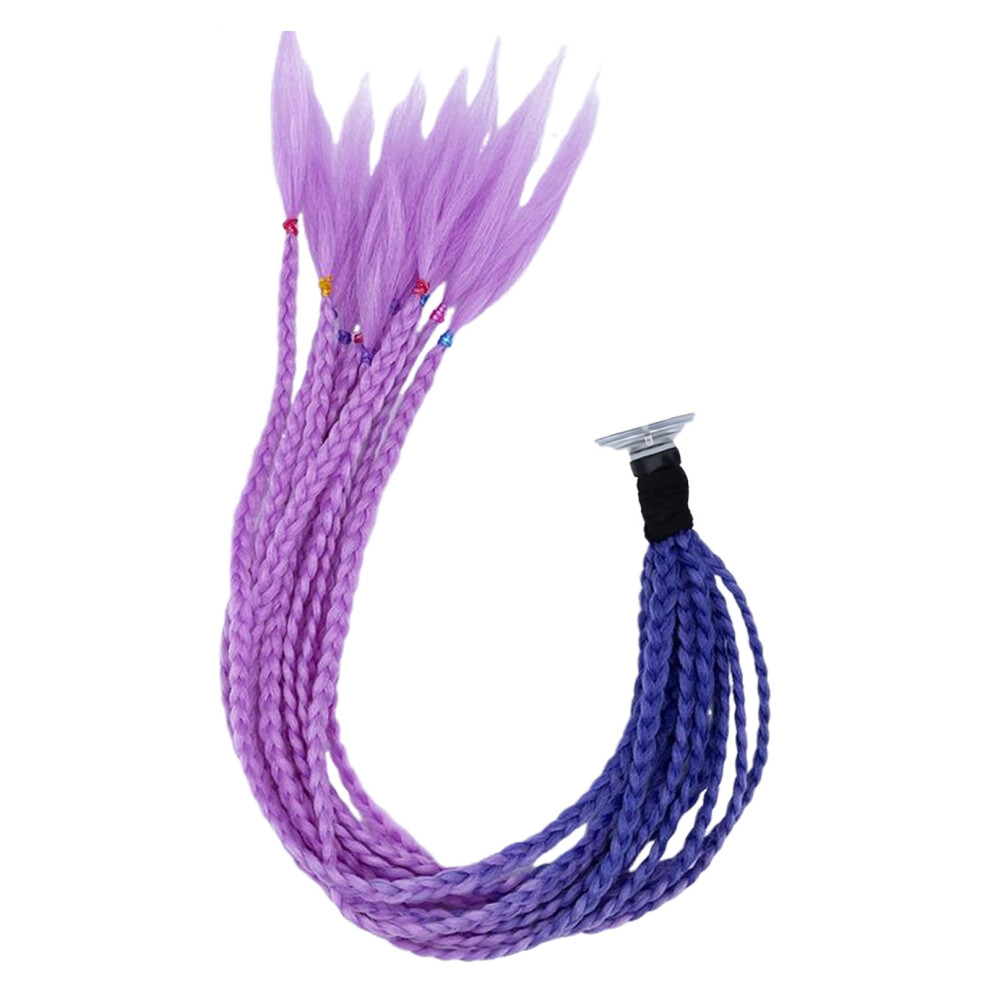 ( ) Motorcycle Helmet Hair Braids With Suction Cup Purple/Light 6017806817705