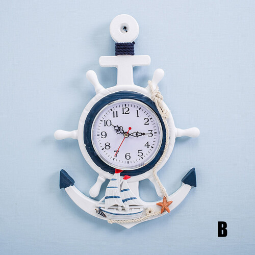(B) Creative Anchor Wall Clock for Home Decor