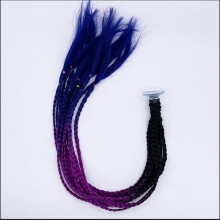 (Black Deep Purple Prince Blue) Motorcycle Helmet Braid Hair Decoration with Suction Cup