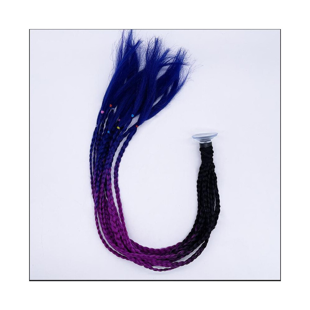 ( Deep Prince Blue) Motorcycle Helmet Hair Braids With Suction Cup Black/Purple/Blue 6017806817743