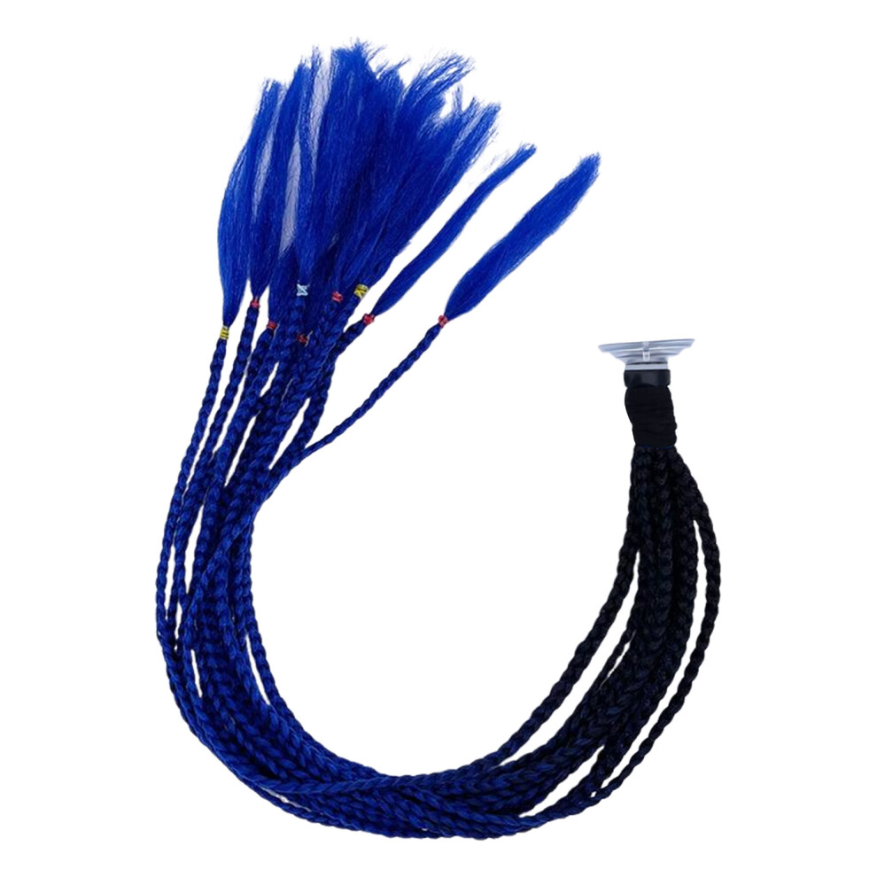 ( Prince Blue) Motorcycle Helmet Braid Hair Decoration With Suction Cup Black/Blue 6253032994555