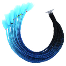 (Black Blue Light Blue) Motorcycle Helmet Braid Hair Decoration with Suction Cup