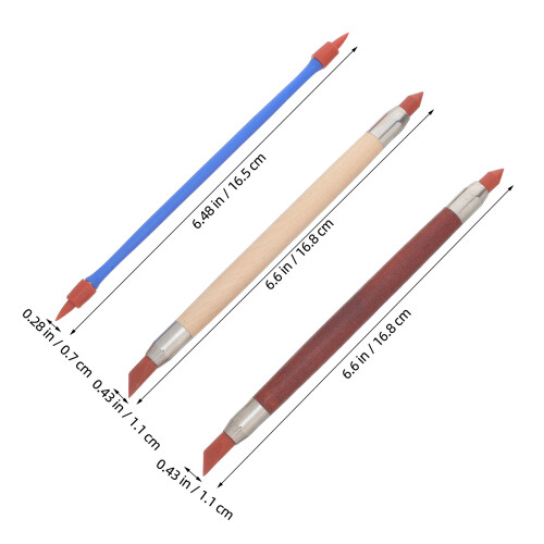 6Pcs Silicone Tip Clay Modeling Double-End Pottery Carving Set 2