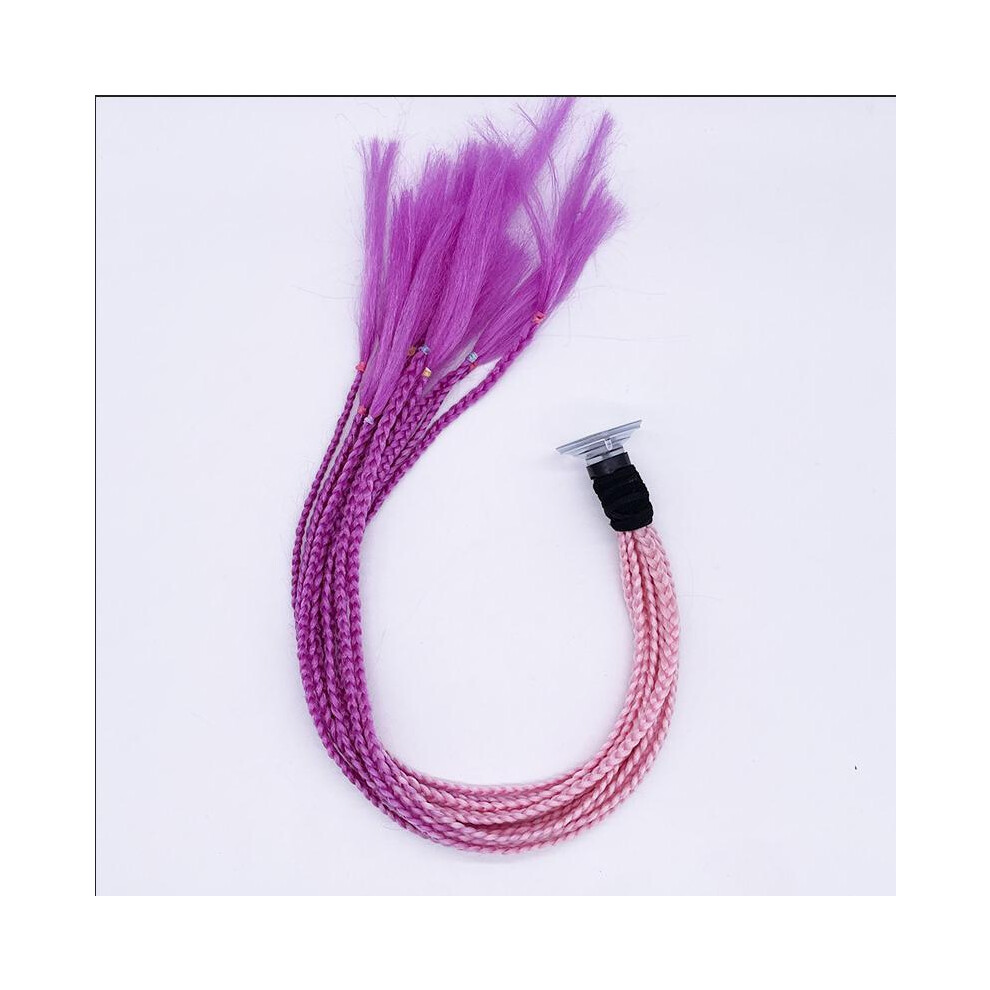 ( + Purple) Motorcycle Helmet Hair Braids With Suction Cup Pink/Purple 6017806817729