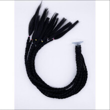 (Classic cool black) Motorcycle Helmet Braid Hair Decoration with Suction Cup