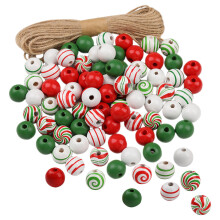 5Sets Assorted Color Wooden Beads Hemp Rope Craft Decorations and DIY