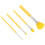 4Sets Yellow Silicone Makeup Brushes Soft Face Applicator for Home Use 3
