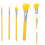 4Sets Yellow Silicone Makeup Brushes Soft Face Applicator for Home Use 11