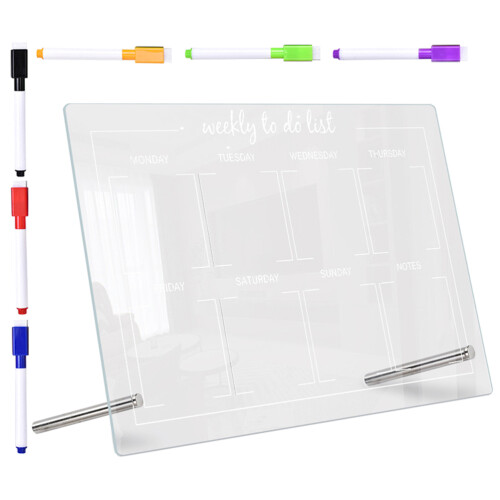 5Sets Practical Acrylic Memo Boards with Pen for Office and Study