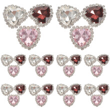 120Pcs Alloy Craft Rhinestones Heart Ornament DIY Clothing Decoration