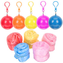 10Pcs Lightweight Practical Rain Ponchos with Keyring for Daily Use