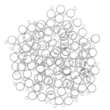 400Pcs Stainless Steel Dangle Bail Tube Beads Silver Charm Connectors