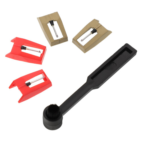 2Sets Turntable Cartridge Stylus Replacement with Dust Removal Brush