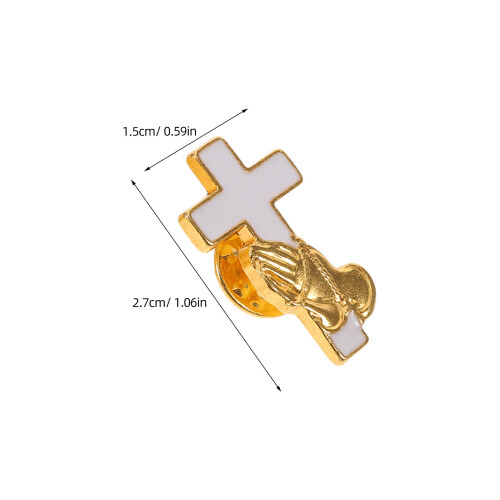 4Pièces Broches Croisées Dorées En Symbole De Prière 2