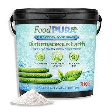 FoodPURA 3KG CODEX FOOD GRADE Diatomaceous Earth DE Powder - 94% Silica, Organic, Insect & Parasite Control