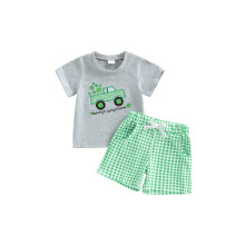 (3-4 Years, Gray) Completo festa irlandese a quadri.