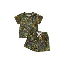(18-24 Months, Green) Completo estivo per neonato con maglietta a maniche corte e pantaloni con elastico.