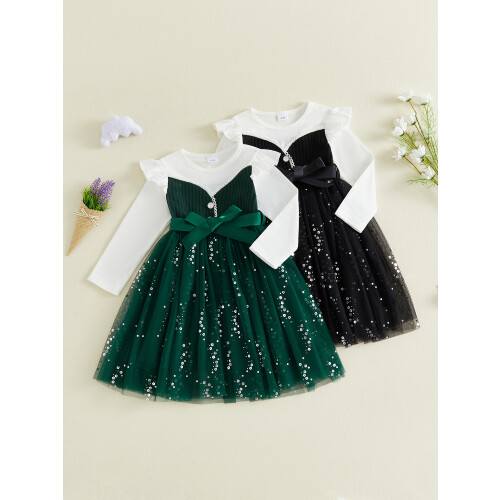 (9-10 Years, Black) Παιδικό φόρεμα πριγκίπισσας για φθινόπωρο 2