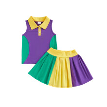 (2-3 Years, Multi-Color) Set de îmbrăcăminte pentru bebeluși și fete, model la modă, 2 buc., bluză și fustă, MardiGras.