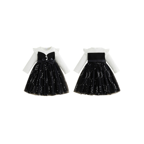 (4-5 Years, Black) Παιδικό φόρεμα πριγκίπισσας για φθινόπωρο 1