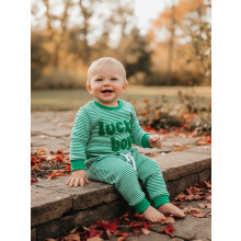 (3-6 Months, Green) Completo primaverile per neonato 2 pezzi: tutina a maniche lunghe a righe e pantaloni. Abbigliamento neonati.